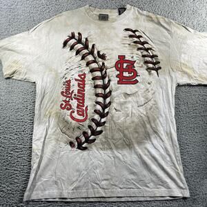 ST LOUIS CARDINALS LIQUID BLUE SHIRT MENS 2XLT TALL BEIGE BASEBALL TEE 2014